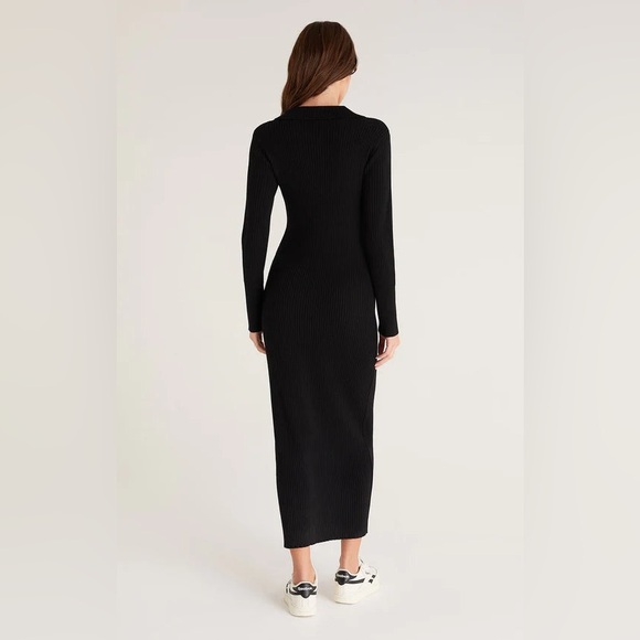 NWT Z Supply Runaway Zip Henley Black Dress (size small) - Picture 3 of 8